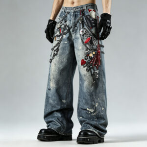 IMG_20260724_144030 Custom Y2K wide leg jeans with DTG print at JiuvelWear factory