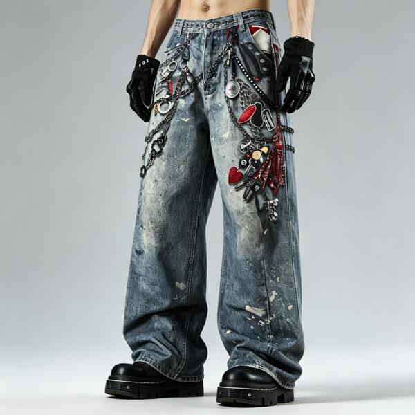 IMG_20260724_144030 Custom Y2K wide leg jeans with DTG print at JiuvelWear factory