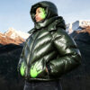 IMG_20260724_172446 Model wearing heat reactive color shift bubble puffer jacket streetwear