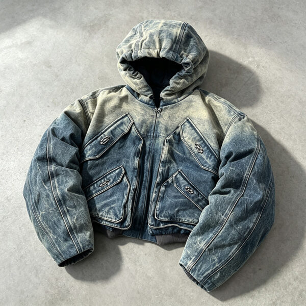 IMG_20260724_172804 Vintage washed denim zipper coat men streetwear outfit
