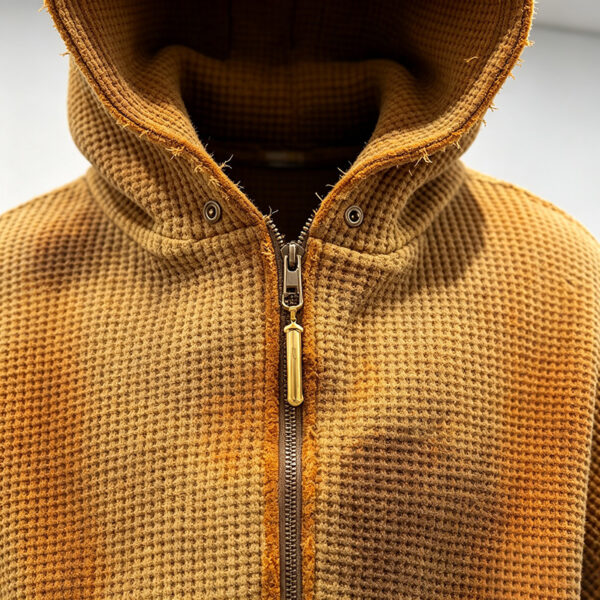IMG_20260724_173444 Cropped waffle knit hoodie front view men apparel