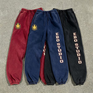 Retro baggy fit stacked jogger trousers men