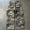 Loose fit six pocket duck canvas camouflage cargo pants