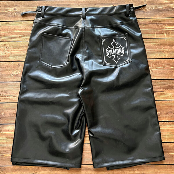 IMG_20260727_175433 Men double layer embroidered PU leather carpenter shorts