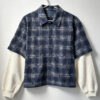 IMG_20260804_155219 Men Cropped Double Layer Plaid Flannel Shirt