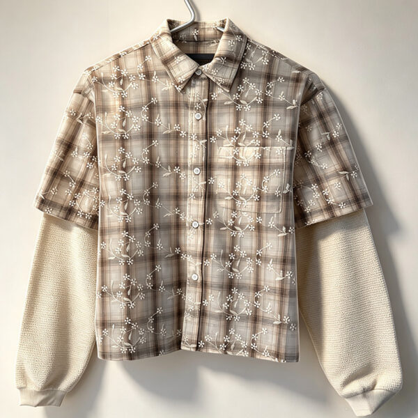 IMG_20260804_155347 Casual men cropped fit distressed plaid flannel shirt