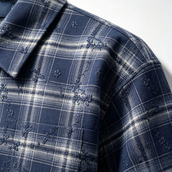 IMG_20260804_155448 Custom design distressed cropped men's flannel plaid shirt